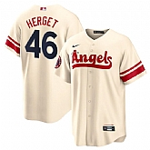 Angels 46 Jimmy Herget Cream 2022 City Connect Cool Base Jersey Dzhi,baseball caps,new era cap wholesale,wholesale hats